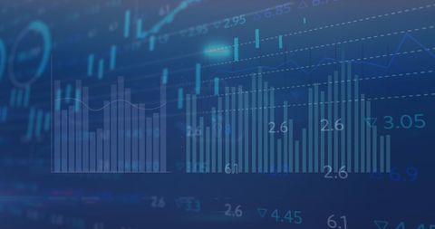 Abstract Financial Graphs and Data on Blue Background - Download Free Stock Images Pikwizard.com