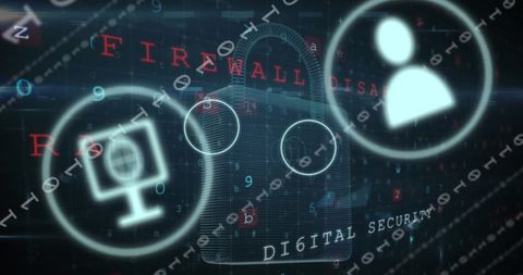 Digital Security Hologram with Binary Code and Icons - Download Free Stock Images Pikwizard.com
