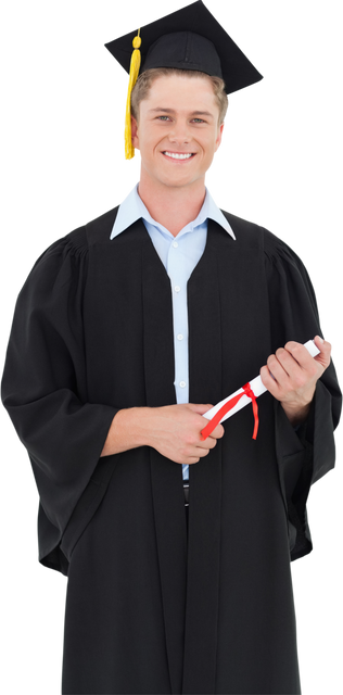 Transparent smiling graduate with diploma in academic gown - Download Free Stock Videos Pikwizard.com