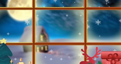 Digital Winter Wonderland with Snowflakes and Christmas Decor - Download Free Stock Images Pikwizard.com