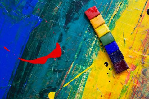 Colorful artistic background with paint blocks