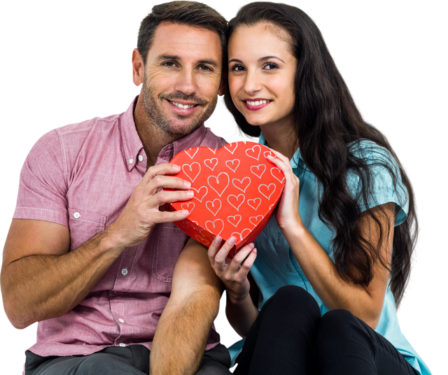 Caucasian Couple Holding Heart Together on Transparent Background - Download Free Stock Videos Pikwizard.com