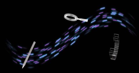 Futuristic Media Icons on Abstract Digital Background