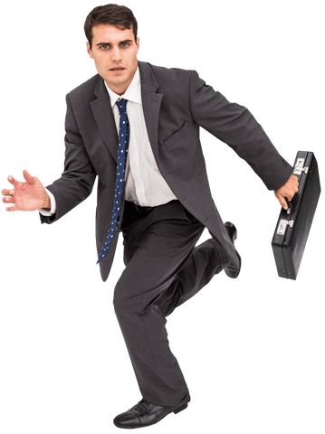 transparent business professional running with briefcase - Download Free Stock Videos Pikwizard.com