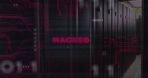 Cybersecurity Breach in Server Room with Digital Interface Elements - Download Free Stock Images Pikwizard.com