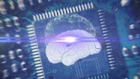 Artificial Intelligence and Biotechnology Concept Background