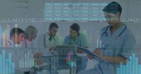 Medical Professionals Analyzing Data in Hospital