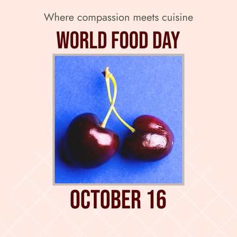 world food day october 16 with fresh red cherries illustration - Download Free Stock Templates Pikwizard.com