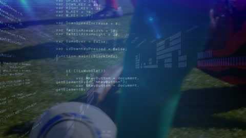 Code Overlay on Soccer Gameplay Highlights Technology