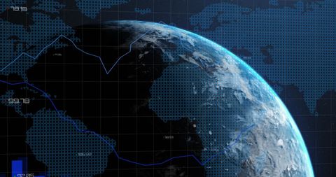 Digital Connections with Earth Globe and Network Interface - Download Free Stock Images Pikwizard.com