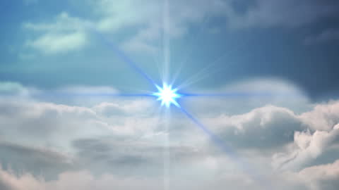 Animated Light Trails in Cloudy Sky