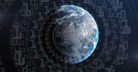Digital Transformation of Earth with Binary Code - Download Free Stock Images Pikwizard.com