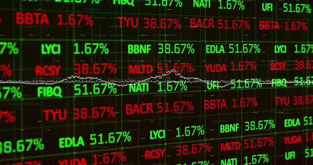 Financial Data Screen Displaying Stock Market Tickers and Graph - Download Free Stock Images Pikwizard.com