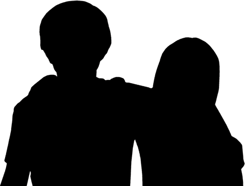 silhouette of two friends embracing on transparent background - Download Free Stock Videos Pikwizard.com