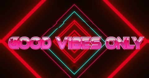 neon good vibes only text on black canvas - Download Free Stock Images Pikwizard.com