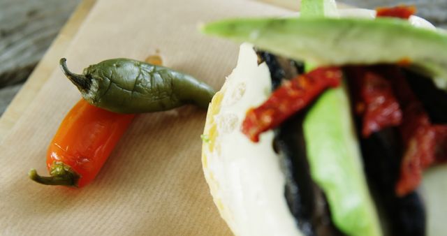 Close-up of Fresh Peppers and Gourmet Sandwich Ingredients - Download Free Stock Images Pikwizard.com