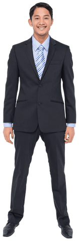Joyful Biracial Businessman on Transparent Background