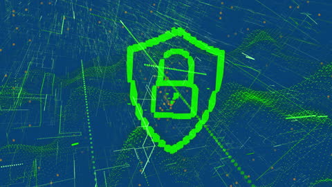 Glowing Digital Shield Displaying Security Concept
