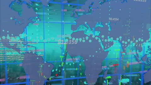 Digital Financial Analysis Over World Map