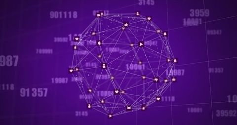 Globe of Digital Network Connections on Purple Background - Download Free Stock Images Pikwizard.com