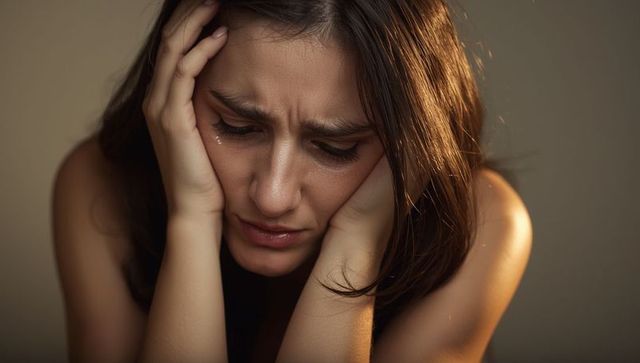 Contemplative young woman encountering emotional moment