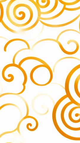 Vertical loop of orange spirals drifting across clean canvas for calming motion background