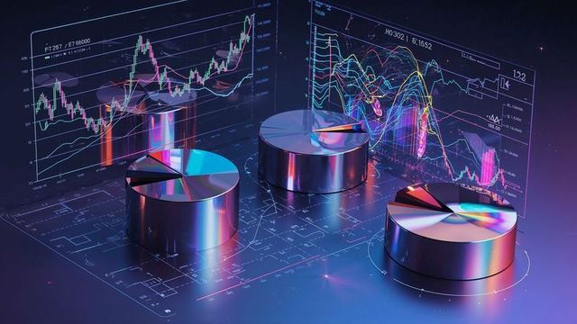 Futuristic Holographic Data Visualization in Neon Lighting