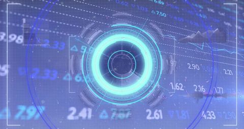 Futuristic Financial Data Interface with Glowing Circular Display - Download Free Stock Images Pikwizard.com