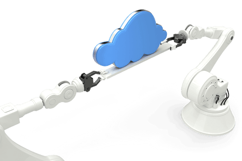 robotic arms holding digital cloud on transparent background - Download Free Stock Videos Pikwizard.com