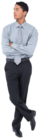 Businessman Pondering Success, Transparent Background Illustration