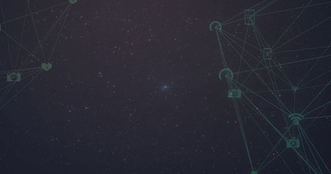 Digital Network Nodes in Starry Night Sky - Download Free Stock Images Pikwizard.com