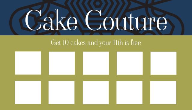 Cake Couture Loyalty Card Template With Geometric Design - Download Free Stock Videos Pikwizard.com