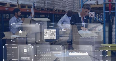 Warehouse Workers Using Digital Interfaces Concept - Download Free Stock Images Pikwizard.com