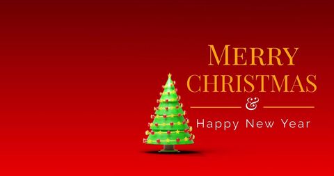 Festive Christmas and New Year Greetings Over Vibrant Red Background - Download Free Stock Images Pikwizard.com