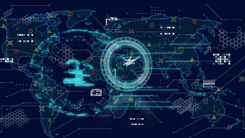 Global Data Connections and Technology Concept Illustrative Map