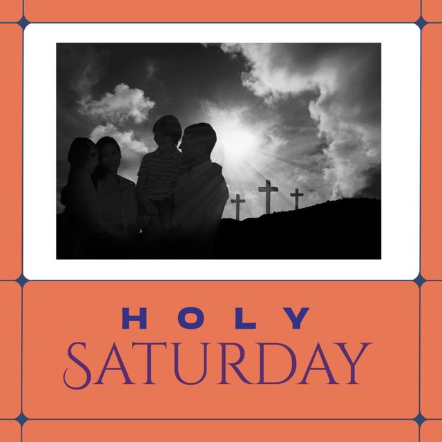 Holy Saturday Religious Family Reflection with Crosses - Download Free Stock Templates Pikwizard.com