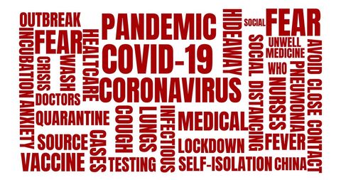 Coronavirus covid-19 pandemic word cloud art