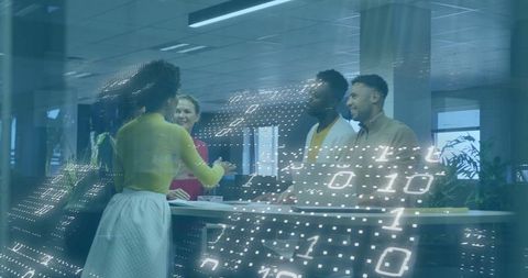 Modern Business Presentation With Digital Innovation at Office Table