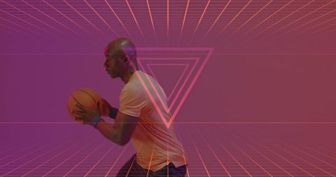 Digital Arts Meets Sports: Neon Effects on African American Basketball Player