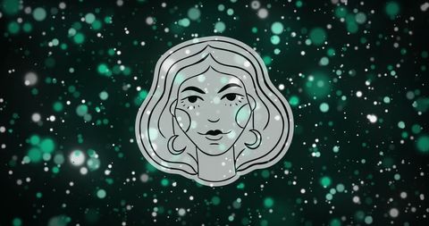 virgo zodiac illustration amidst glittering cosmic flair - Download Free Stock Images Pikwizard.com