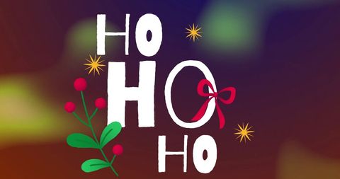 Festive Christmas 'Ho Ho Ho' with Colorful Background