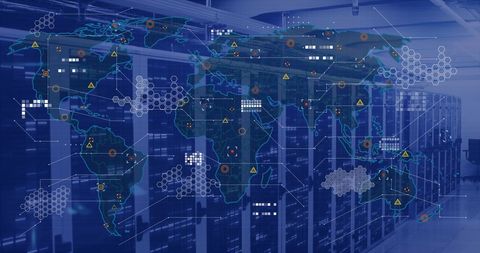 Global Data Processing Amidst Server Infrastructure - Download Free Stock Images Pikwizard.com