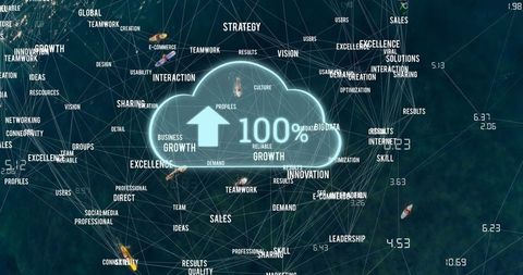 Digital cloud computing and global networking concepts