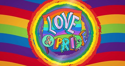 Vibrant rainbow love and pride illustration