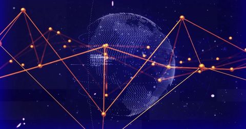 Global Digital Matrix with Connected Dots and Abstract Code - Download Free Stock Images Pikwizard.com