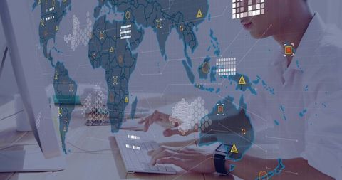 Monitoring Global Data Streams with Interactive HUD World Map and Business Analytics