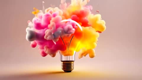 Creative Explosion Inside Bright Light Bulb