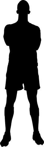 Digital outline of football player on transparent background for sports