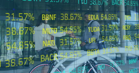 Business Team Discussion Analyzing Stock Market Data