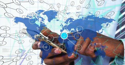 Global Networking with Digital Map and Smartphone Integration